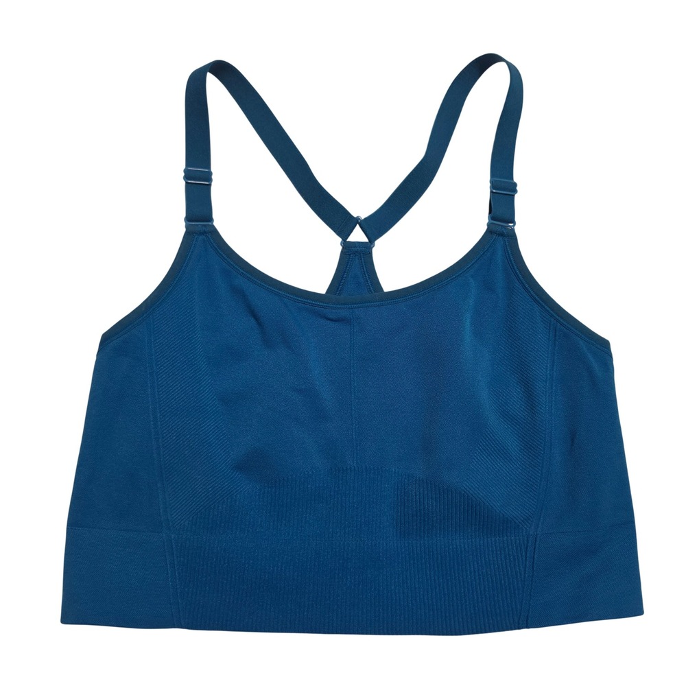 All in Motion Seamless Longline Racerback Sports Bra Teal Blue Size Large